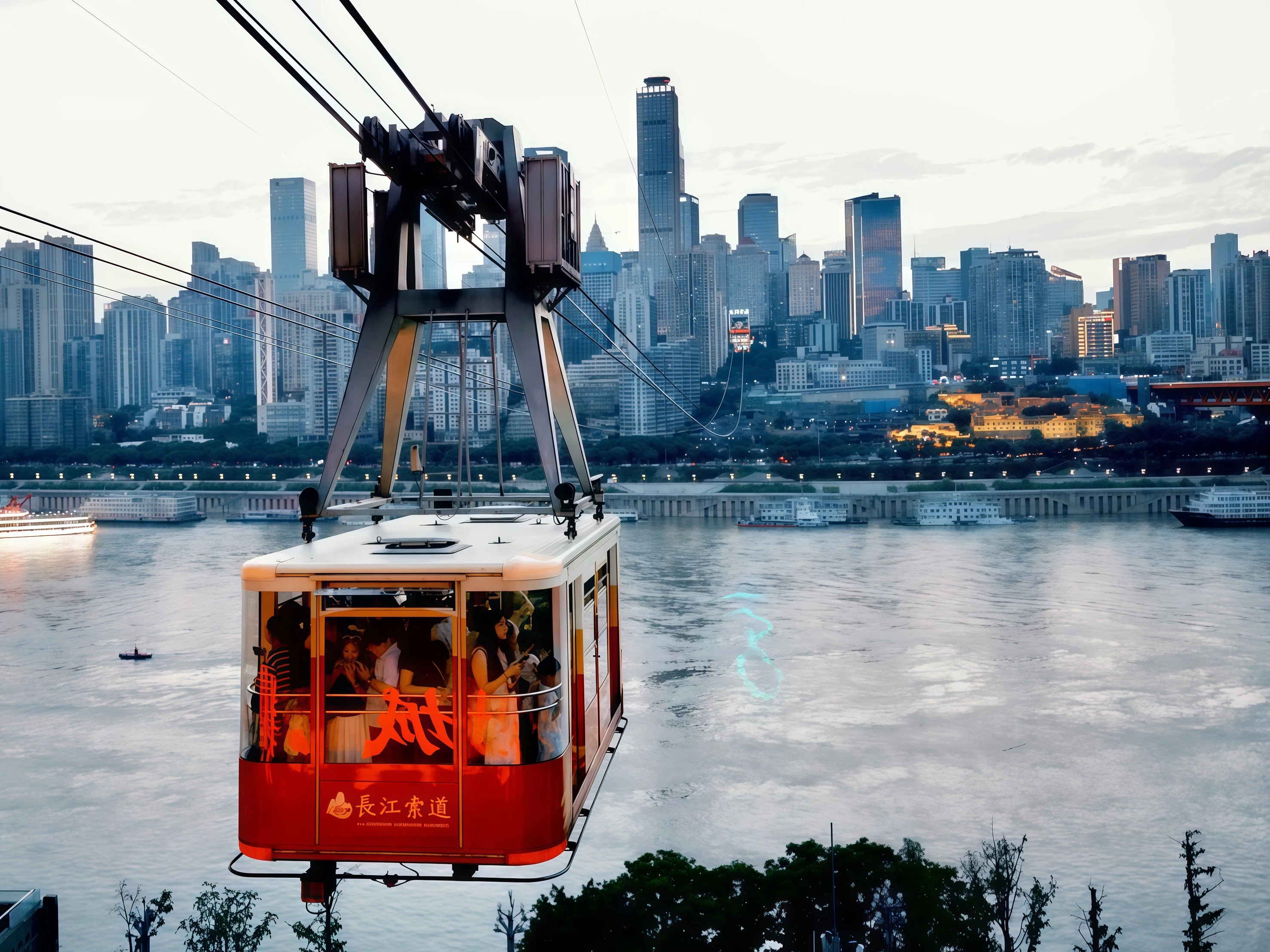 The dreamy interweaving of fireworks and flying cars