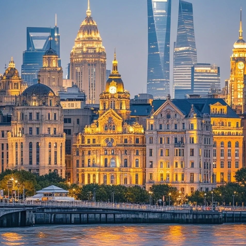 The ancient Zen temple and the neon lights of the Bund